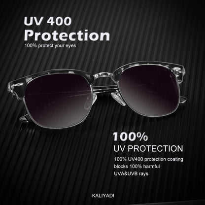 KALIYADI Polarized Sunglasses for Men and Women Semi-Rimless Frame Driving Sun glasses UV Blocking