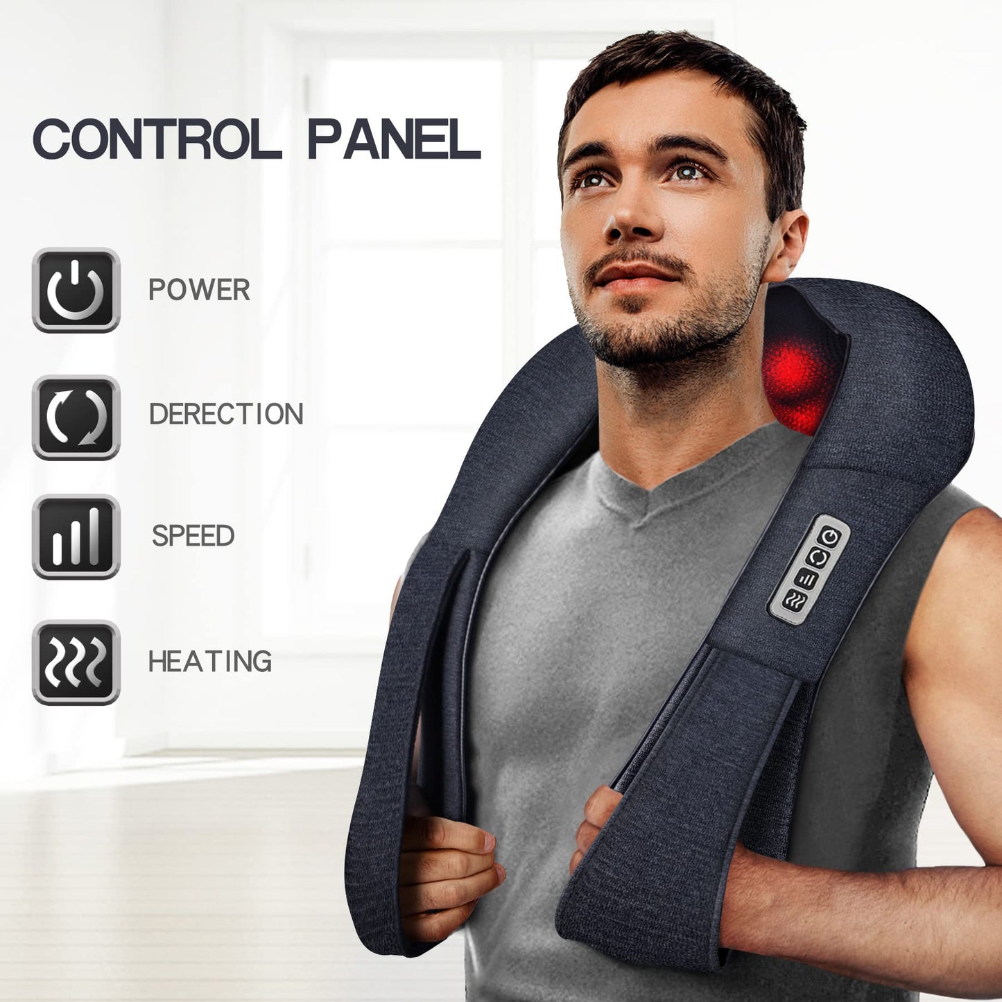 Mo Cuishle Women Men Gifts, Shiatsu Back Shoulder and Neck Massager with Heat, Electric Deep Tissue 4D Kneading Massage, Best Gifts for Mom Dad Wife Husband her Him, Christmas, Birthday (NOT Cordless)