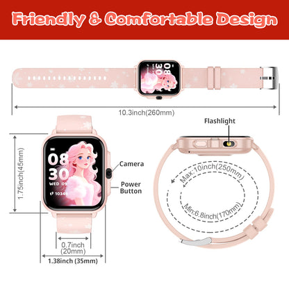 Smart Watch for Kids Boys Age 5-12, Ai Functions Games HD Touch Screen Watches with Video Camera Music Player Pedometer Heart Rate Sleep Tracker Christmas Birthday Gifts for Boys (Camouflage, 1.85")