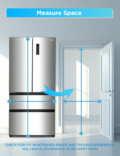 Commercial Cool 20 Cu. Ft. Top Mount Refrigerator with Freezer, 2-Door Refrigerator with Top Freezer and Adjustable Temperature Control, Ice Maker Ready, Energy Star Certified, Stainless Look