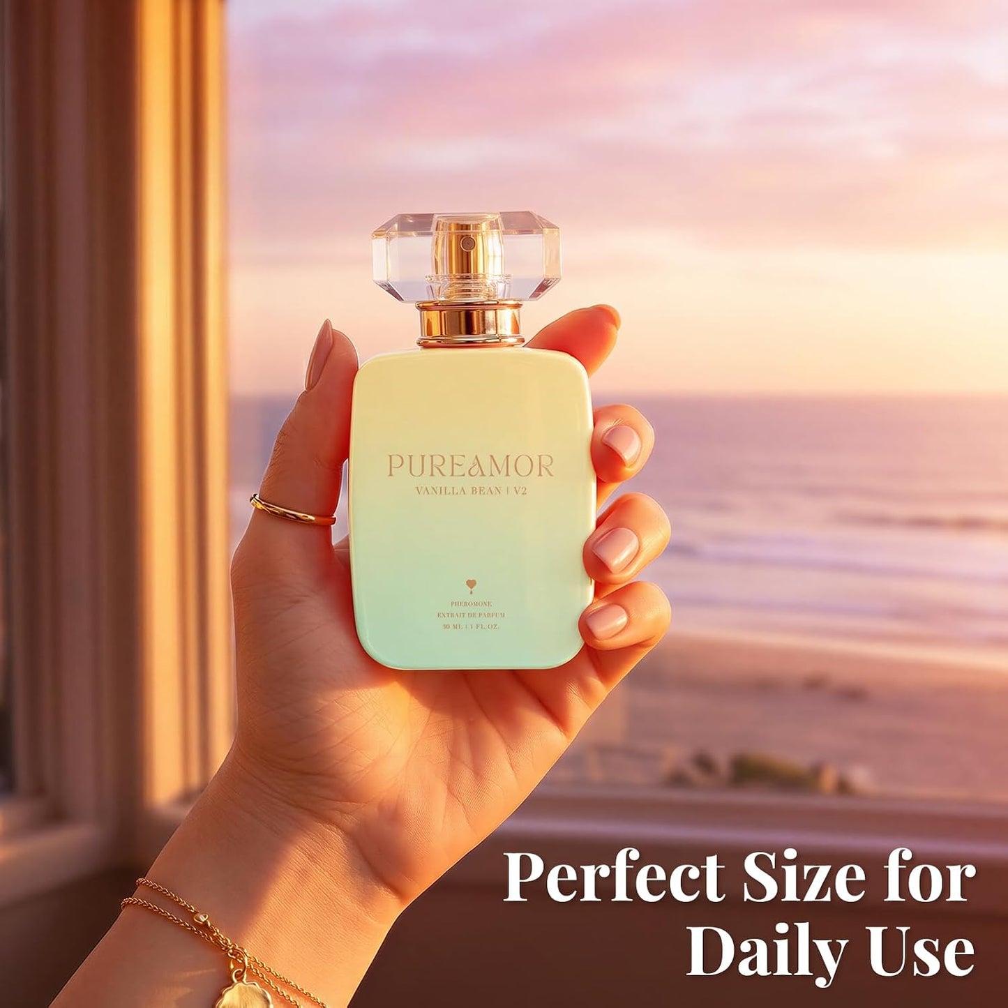 Pheromone Perfume for Women, Amber Noir Extrait de Parfum - Long Lasting Vanilla Amber Scent, 30% High Concentration, Full Size Fragrance Spray, 1.0 oz / 30 ml