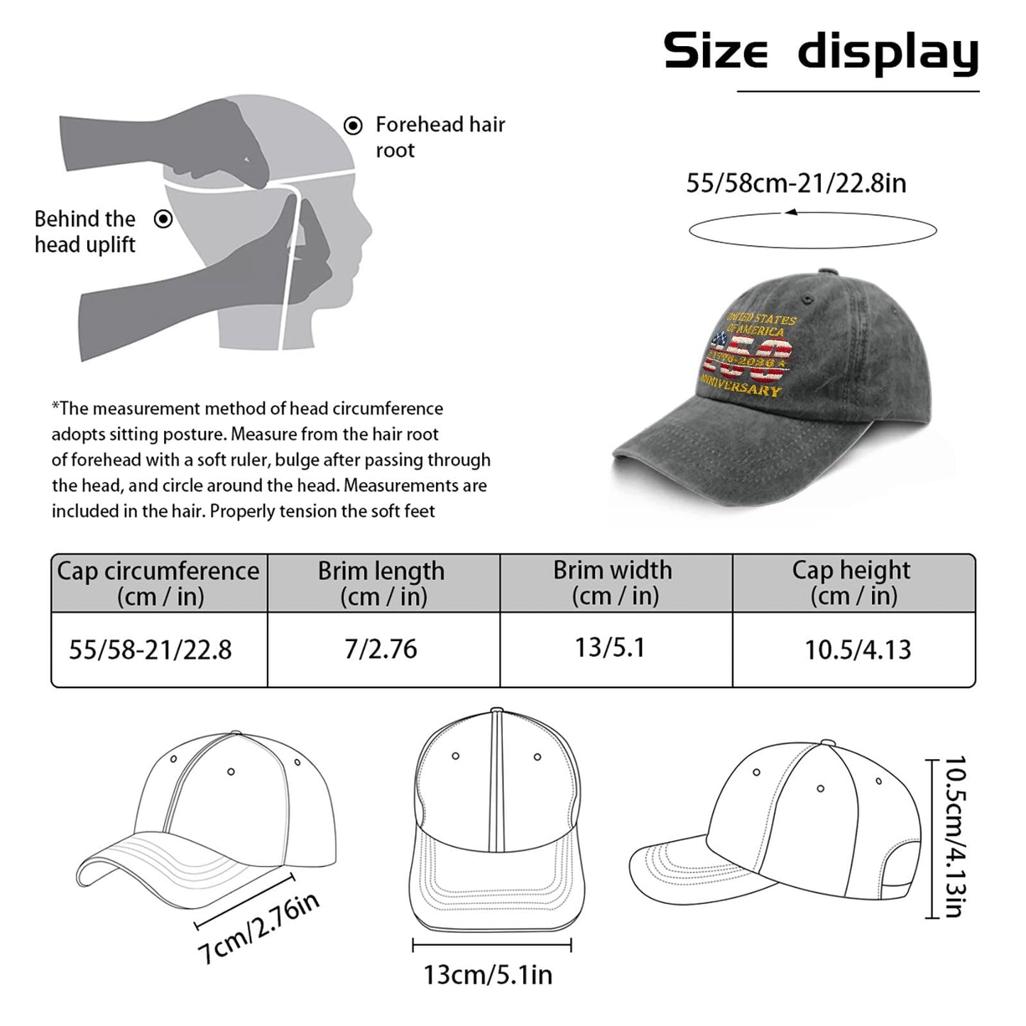 Funny Hat America Hats for Men Gifts for Dad Baseball Cap