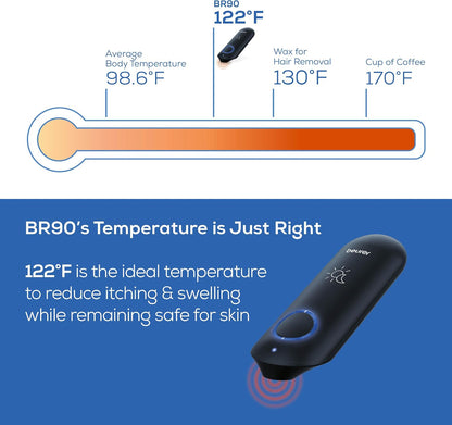 Beurer BR60 Insect Sting and Bite Relief, Bug Bite Healer for Chemical-Free Treatment of Insect Bites and Stings, Non-Toxic Natural Relief from Itching and Swelling, for Mosquito Bites