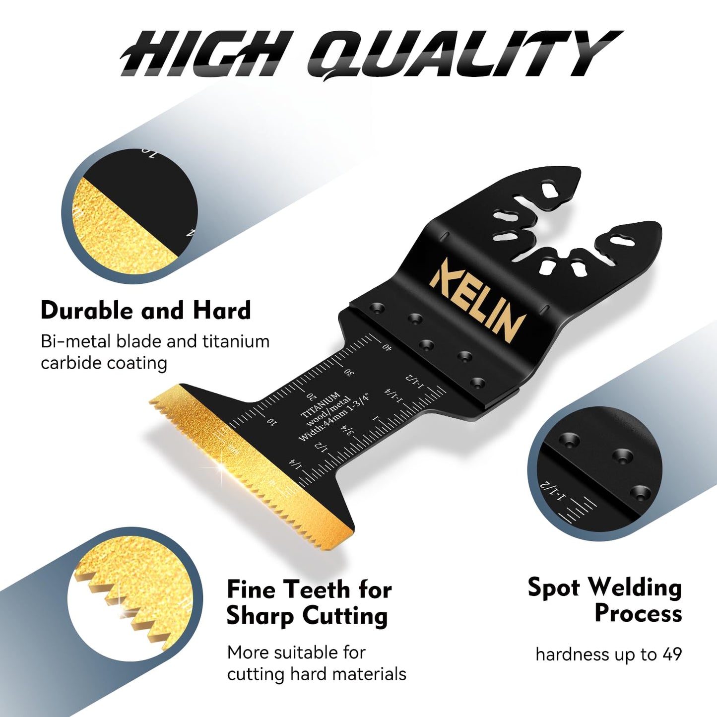 KELIN 6PCS Oscillating Multi Tool Hook Knife Blades, Multitool Saw Blades for Soft Materials Like Roofing Shingles, Carpet, Cardboard & PVC Flooring, Universal Interface