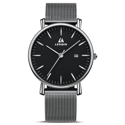 LN LENQIN Mens Watches Waterproof Stainless Steel Watch for Men Analog Quartz Fashion Business Designer Wristwatch