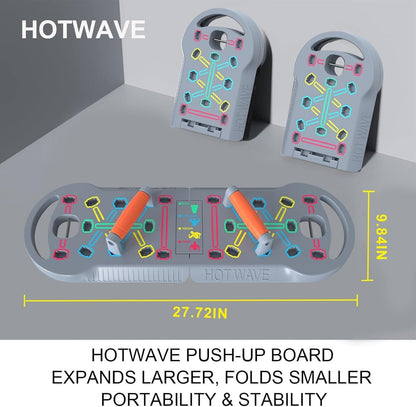 HOTWAVE Push Up Board Fitness, Portable Foldable 20 in 1 Push Up Bar at Home Gym, Pushup Handles for Floor. Professional Strength Training Equipment For Man and Women