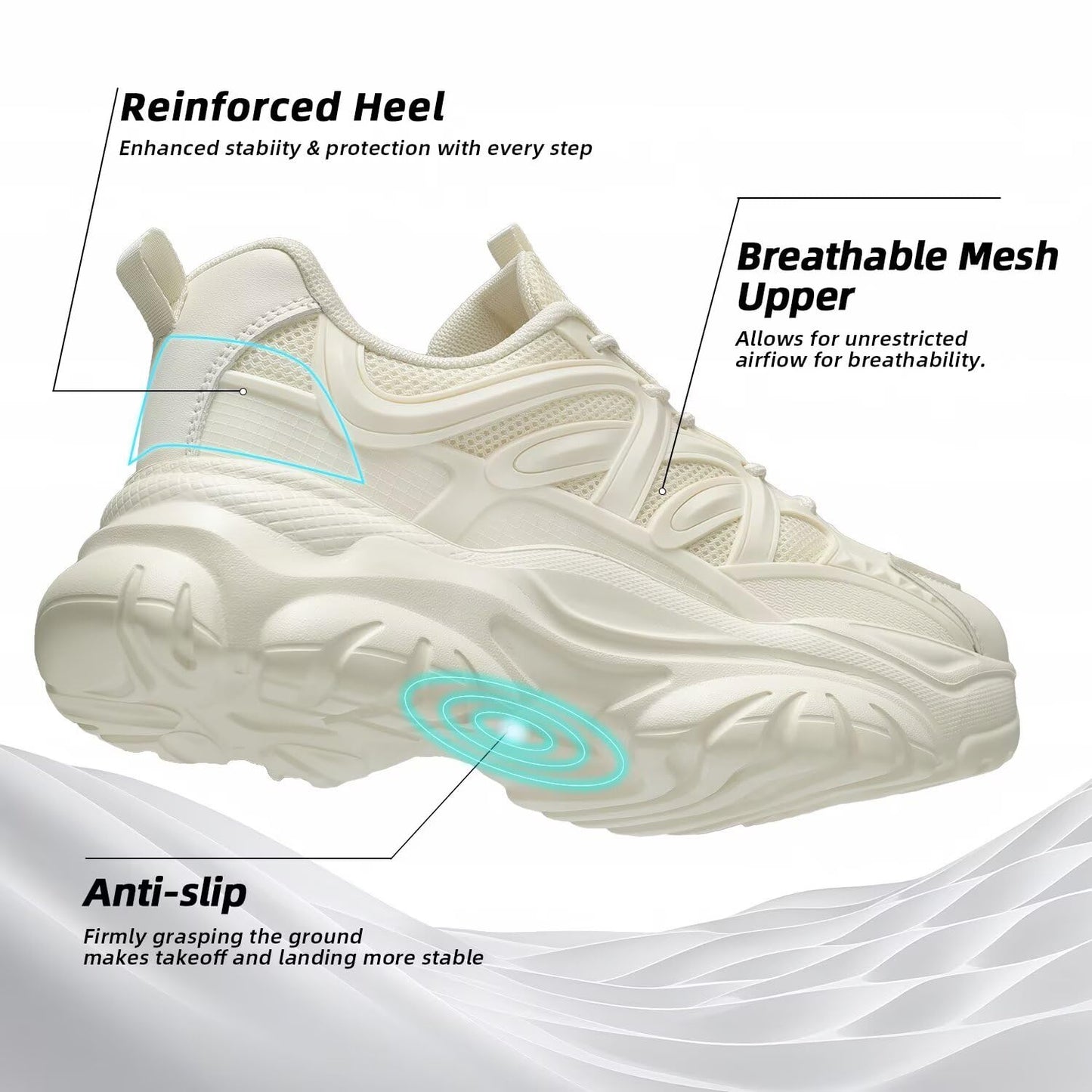Women's Road Running Shoes Non Slip Ladies Walking Fashion Athletic Chunky Sneakers Work Gym Comfort Lightweight Mesh Soft Sole