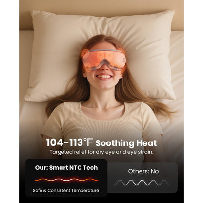 BOB AND BRAD Eye Massager with Heat FSA Eligible HSA, Birthday Gifts for Women Men Mom EyeOasis 2 Heated Eye Mask for Migraines with Music, Smart Migraine Massager for Dry Eyes Relief & Improve Sleep