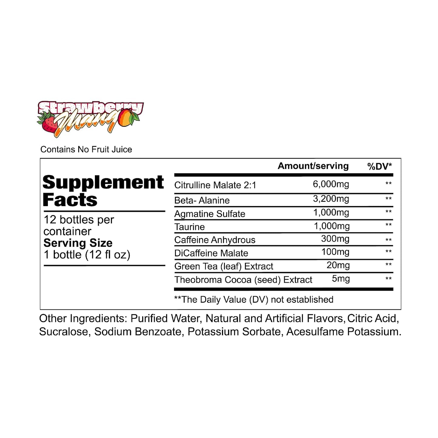 REDCON1 Total War Ready to Drink Pre Workout | Baja Bomb | 365mg Caffeine + Citrulline Malate + Beta Alanine | Zero Sugar (12 Pack)