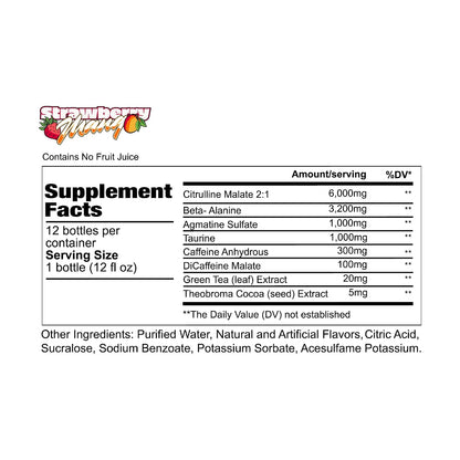REDCON1 Total War Ready to Drink Pre Workout | Baja Bomb | 365mg Caffeine + Citrulline Malate + Beta Alanine | Zero Sugar (12 Pack)