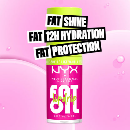 NYX PROFESSIONAL MAKEUP Fat Oil Lip Drip, Moisturizing Lip Oil Gloss, Vegan Tinted Formula, Up to 12 HR Hydration - Supermodel (Shimmering Magenta)