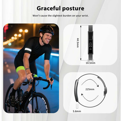 Smart Bracelet Fitness Health Tracker for Men Women with 2 Bands | 24/7 Heart Rate/Pressure Detection/Sleep Monitor, 5ATM Waterproof, Multiple Sport Modes, Android iOS Compatible