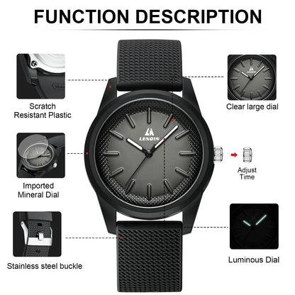 LN LENQIN Mens Watches Waterproof Stainless Steel Watch for Men Analog Quartz Fashion Business Designer Wristwatch