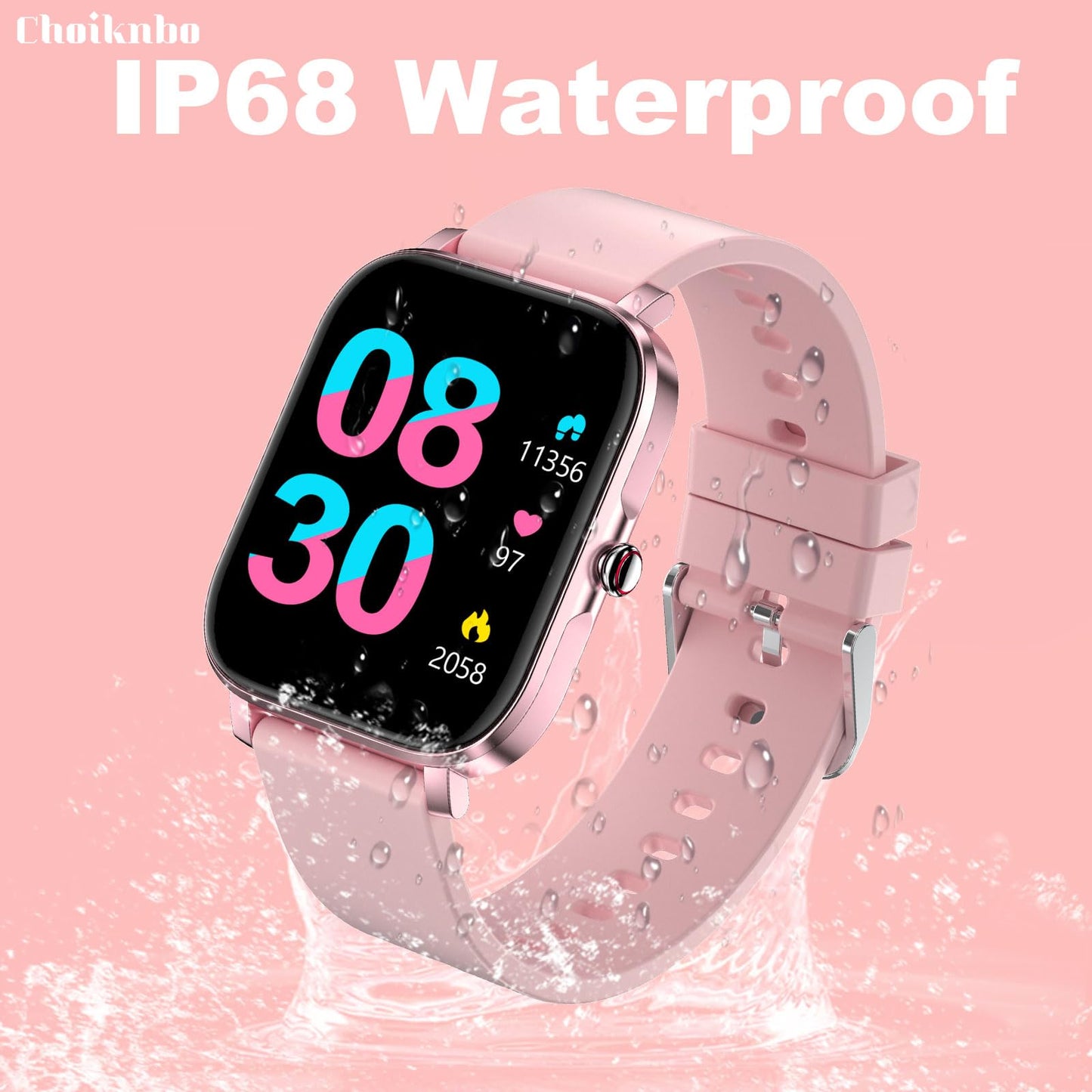 Smart Watch for Men Women SmartWatch 1.83" for iPhone Samsung Android Phone Compatible, Fitness Tracker Watch with Pedometer, Heart Rate/Sleep Monitor, Blood Oxygen, IP68 Waterproof