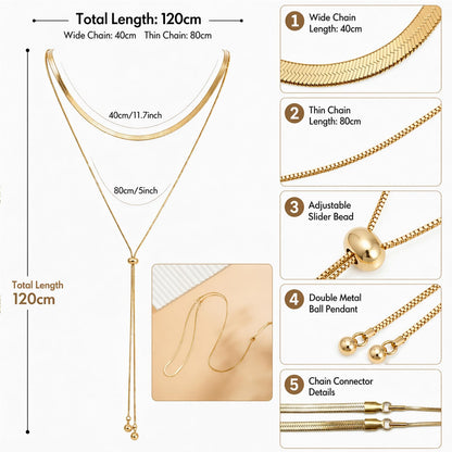 GIGB PBDK Chunky Gold Choker Necklace for Women,Trendy Silver Statement Necklace Long Snake Chain Drop Necklace,Charm Prom Body Jewelry Accessories Gifts
