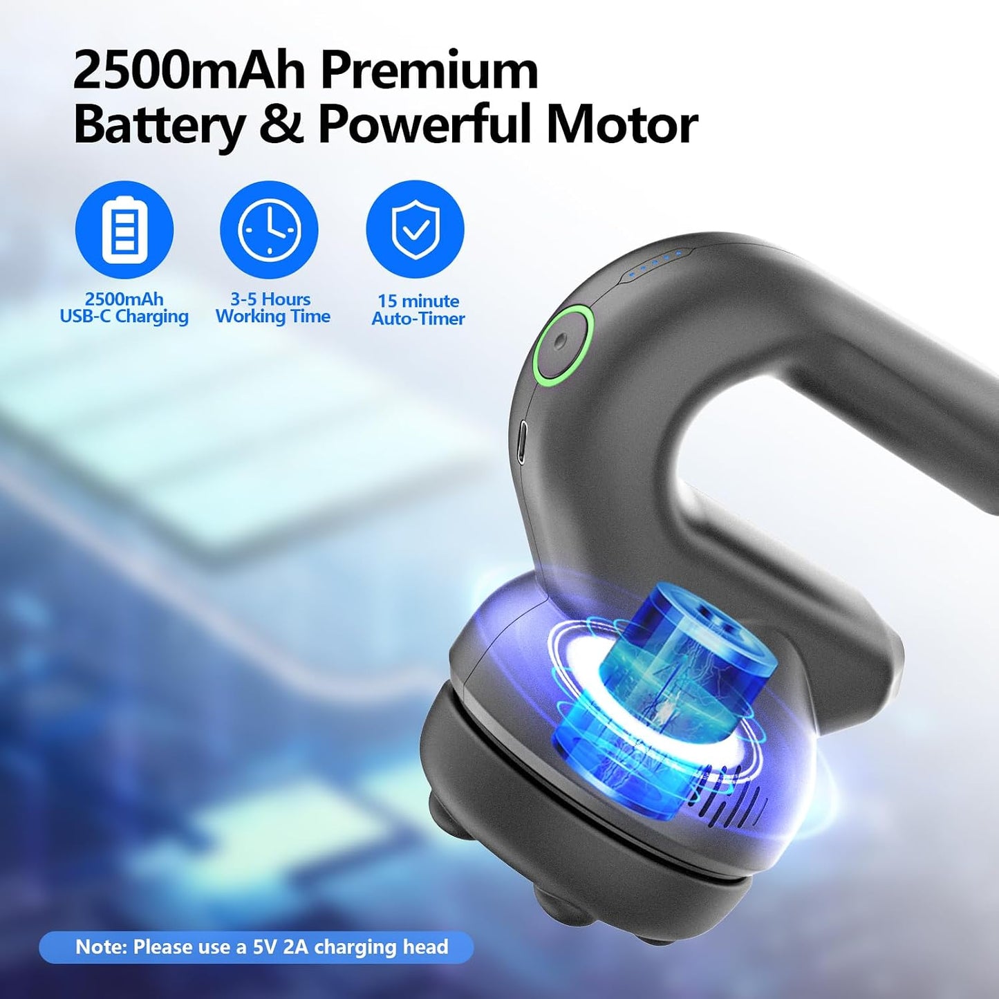 HYAKO Handheld Professional Mini Orbital Buffer Relief Massager, Adjustable Multi-Speed Vibration Deep Tissue Body Chiropractic Massager for Neck, Shoulder, Leg,Back muscle pain relief massage therapy
