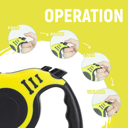 Retractable Dog Leash Automatic Telescopic Tractor Dog Tape, Pet Tape 10/16 FT Durable and Convenient, with Non-Slip Handle, Suitable for Small and Medium-Sized Dogs