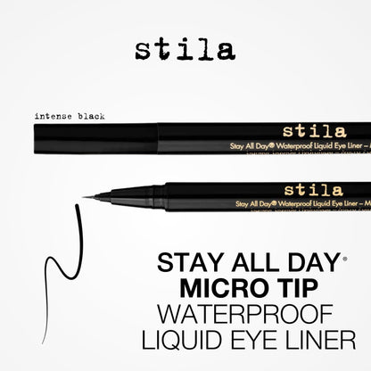 stila Waterproof Liquid Eye Liner, Stay All Day Makeup with Fine Brush Tip Lasting Satin Finish, Smudge-Proof & Transfer-Resistant