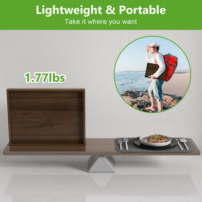 Artmeer Bed Tray Table with Folding Legs,Bamboo Breakfast in Bed for TV Table, Laptop Computer Tray,Eating,Snack Tray(Bamboo)
