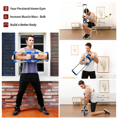 GoFitness Push Down Bar, Chest Exerciser at Home Workout Equipment | Upper Body Strength Trainer for Chest, Arm, Shoulder, Back and Abs, Home Fitness Equipment