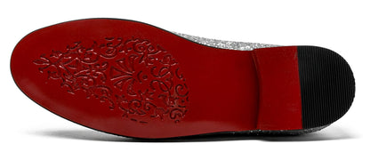 Men Loafer Metallic Textured Slip-on Glitter Sequins Fashion Wedding Dress Shoes Golden