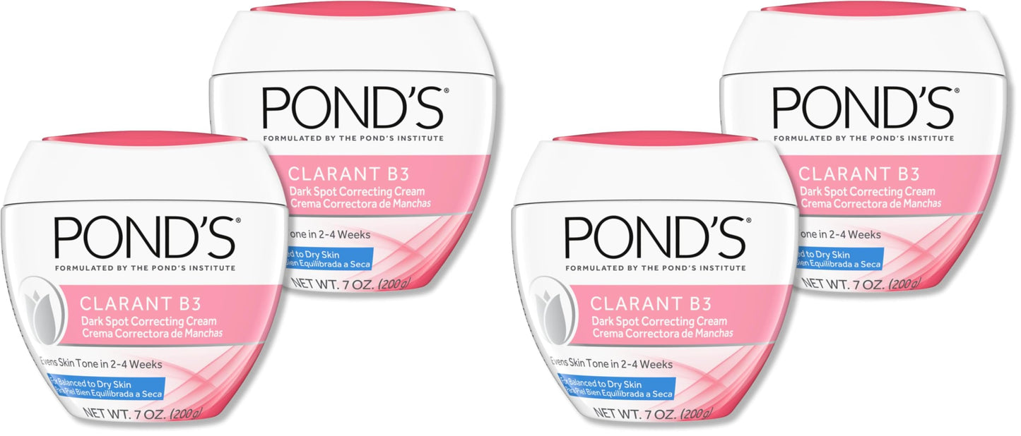 POND’S Clarant B3 Dark Spot Correcting Cream – Daily Moisturizer for Dry Skin – Moisturizing Face Cream with Vitamins B3 & C – Dermatologist Tested, 7 oz, 2 Pack