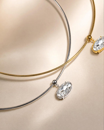TLY Collar Choker Necklace for Women Trendy Non Tarnish 18K Gold Plated Dainty Wire Choker Cubic Zirconia Pendant Necklace Waterproof Cute Fashion Simple Necklace Stack Womens Jewelry Gift