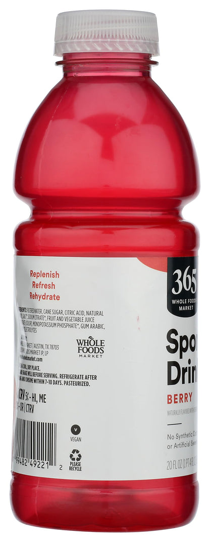 365 by Whole Foods Market, Sports Drink, Berry, 20 Fl Oz (Pack of 4)