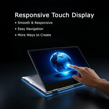 15.6" Yoga 2-in-1 Touchscreen Laptop Computer, AMD A9 Processor up to 3.2GHz, 8GB RAM 256GB SSD, Convertible Notebook with IPS FHD Display, USB-C, WiFi, Win11 Laptop for Work, Study & Home