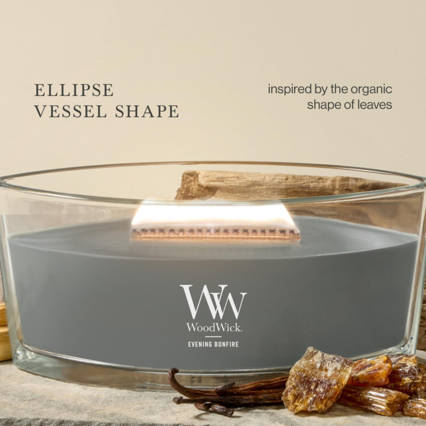 WoodWick Large Hourglass Fireside Candle, Premium Soy Blend Wax, Crackles as it burns, Perfect for Gifting, 21oz