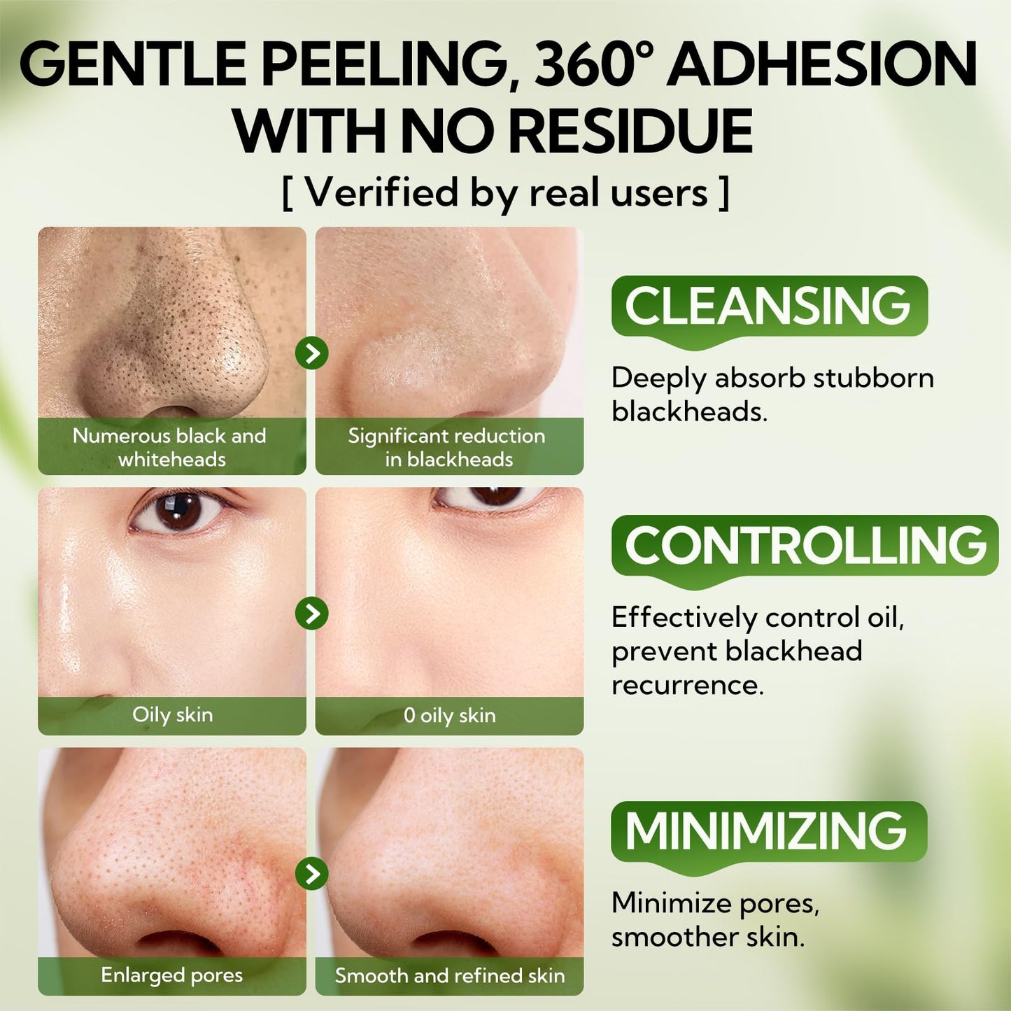LANBENA 2.0 Nose Pore Strips, Blackhead Remover Mask with Salicylic Acid, Amazonian White Clay, Pore Cleanser Purifying Peel off Face Mask with 60 PCS Strips, Aloe Facial Mask(1.05 Ounce)