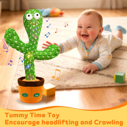 Hunfur Interactive Baby Toys Dancing Talking Cactus Toy,Funny Gift for Infant, Singing Record Repeat What You Say Light Up Toy for Toddler Boy Girl (Volume Adjustment)