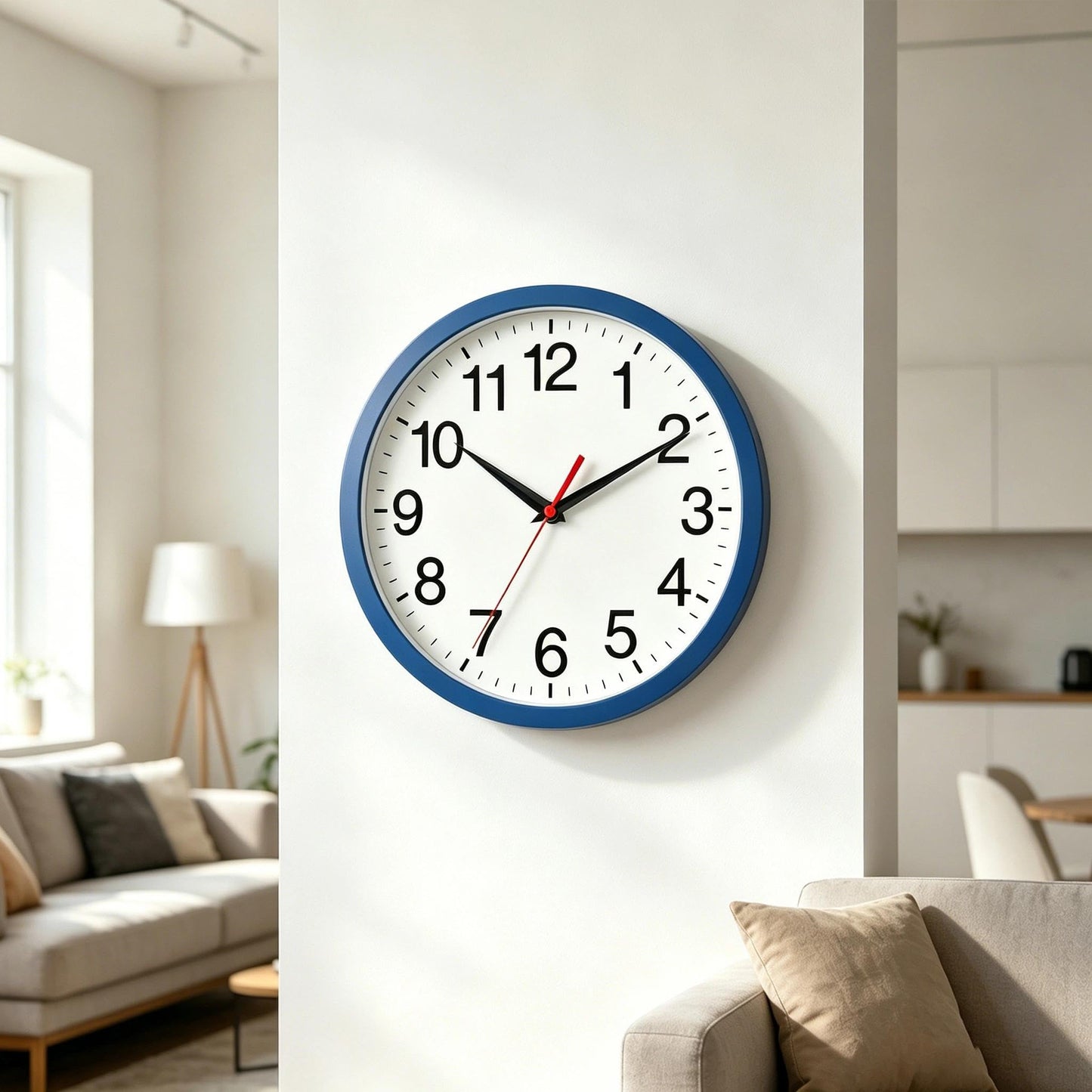 Rohioue Wall Clock Modern 8 Inch Battery Operated Silent Non Ticking Small Analog Clock for Living Room Office Home Bedroom Kitchen Bathroom(Black)