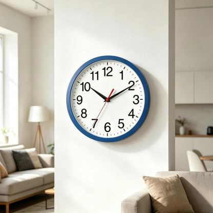 Rohioue Wall Clock Modern 8 Inch Battery Operated Silent Non Ticking Small Analog Clock for Living Room Office Home Bedroom Kitchen Bathroom(Black)