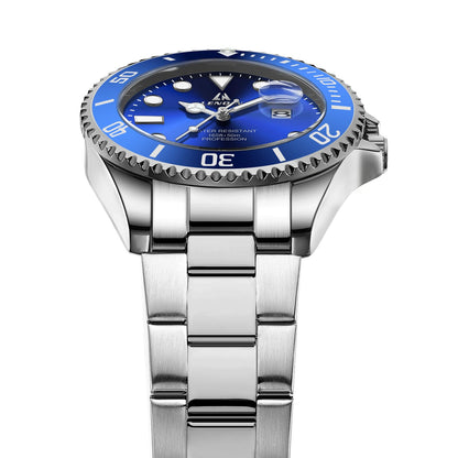 LN LENQIN Mens Watches Stainless Steel Waterproof Analog Quartz Watch for Men with Date Luminous Fashion Wristwatch