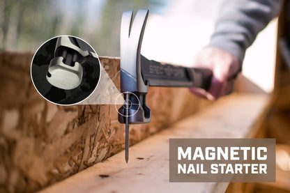 Spec Ops Tools Framing Hammer for Carpentry & Demolition, Magnetic Nail Holder, Rip Claw, Milled Face 22 Oz