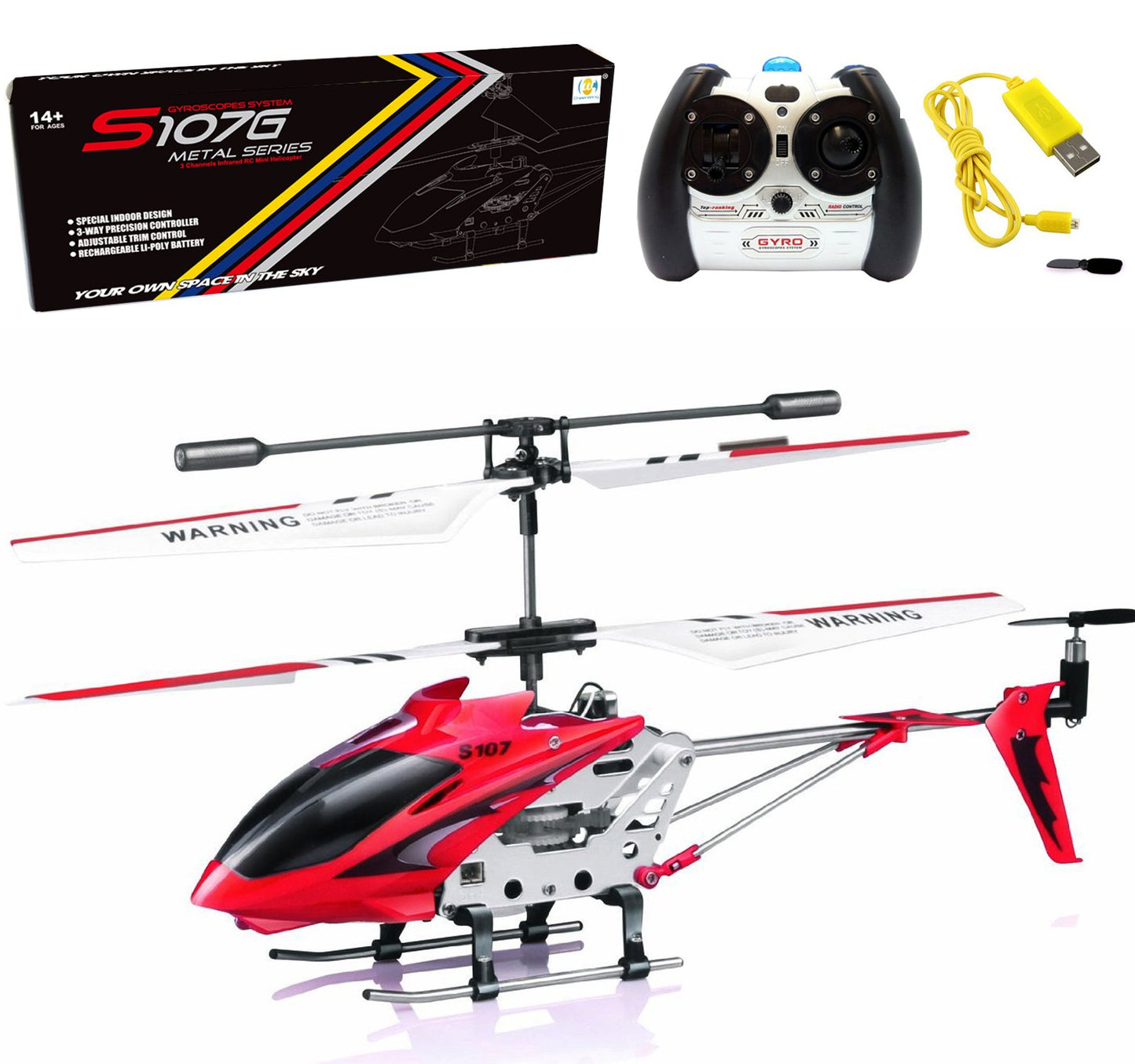 Cheerwing S107/S107G Phantom 3CH 3.5 Channel Mini RC Helicopter with Gyro Blue