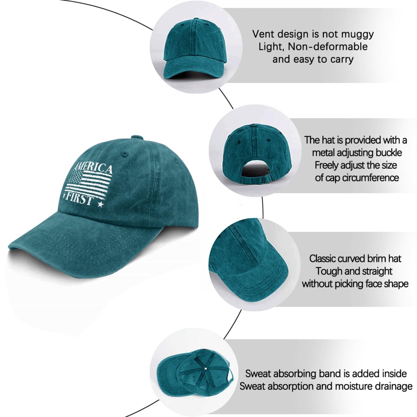 Funny Hat America Hats for Men Gifts for Dad Baseball Cap