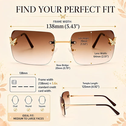 Y2k Sunglasses for Women - Trendy Rimless 2000s Fashion Sun Glasses Rave Shades