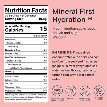 Mineral Hydration Packets – Electrolyte Powder Drink Mix with Calcium, Magnesium, Potassium – No Added Sugar, Natural Ingredients - Variety Pack (12 Packets)