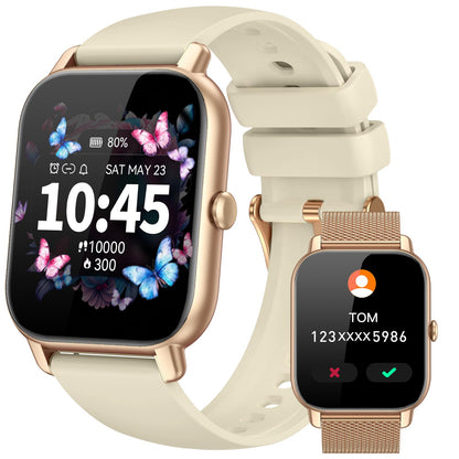Smart Watches for Men Women, Fitness Tracker with Activity Counter/Sleep Monitor, IP68 Waterproof Smart Watch for Android iPhone iOS Compatible (Jet Black, 1.83)