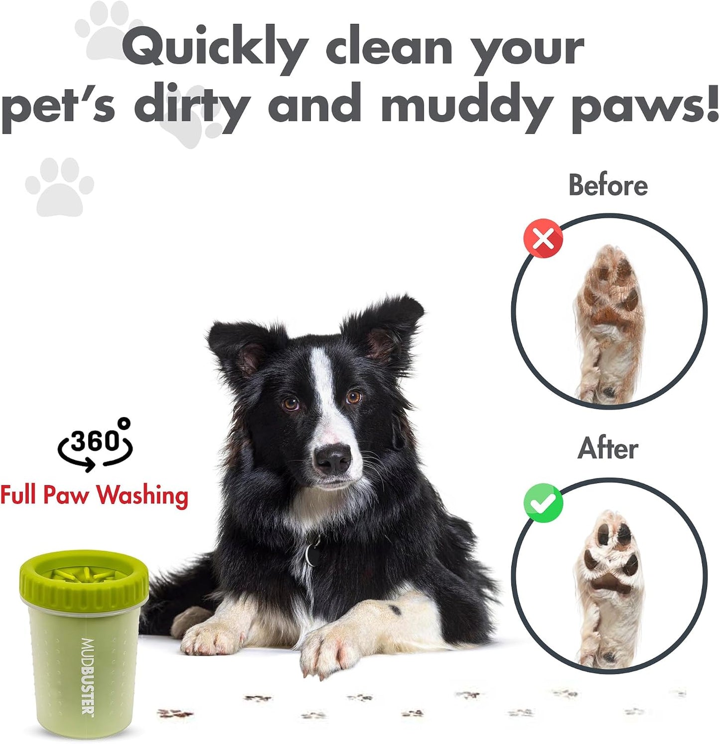 Dexas MudBuster Portable Dog Paw Cleaner - Premium Quality, Blue, Small Size for Pet Supplies and Accessories
