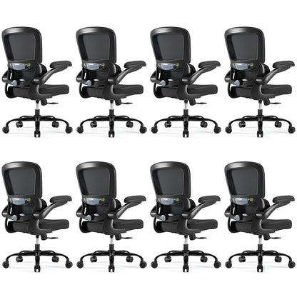 TRALT Ergonomic Office Chair - Desk Chair with Adjustable Lumbar Support Computer Chair - Mesh Comfy Chair with Flip-up Armrests - Gaming Chairs for Adults Home Office (Leather, White)