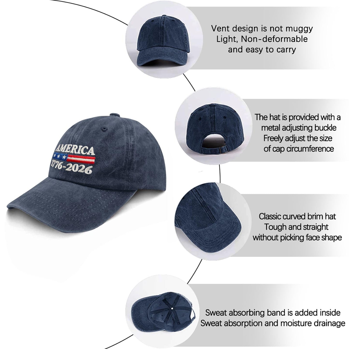 Funny Hat America Hats for Men Gifts for Dad Baseball Cap