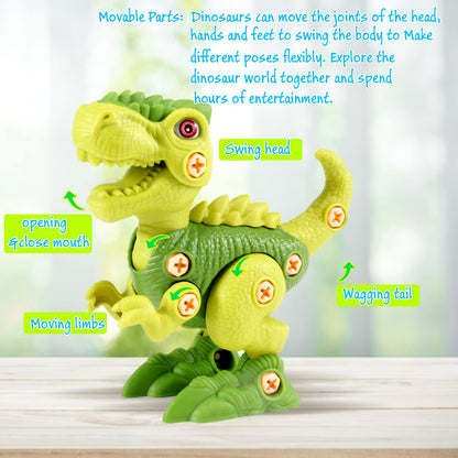 Dinosaur STEM Toys for Kids 3-5, Take Apart Dinosaur Toys with Electric Drill, Educational Building Toy & Construction Set, DIY Christmas Birthday Gifts for 3 4 5 6 7 8 Years Old Boys and Girls