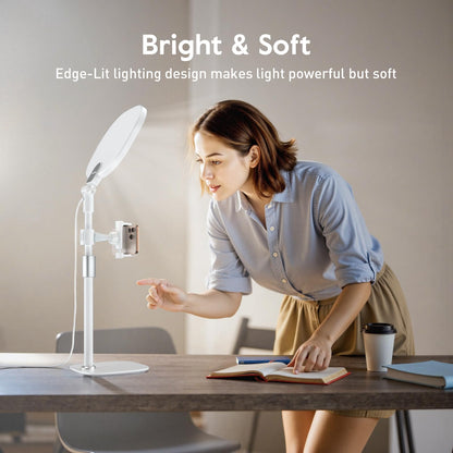 LitONES Video Conference Lighting for Zoom Meeting, Ring Light for Desk with Flexible Stand, 30 Light Modes Ring Light for Computer, Video Lights & Memory Func for Video Calls, Live Stream, Webcam