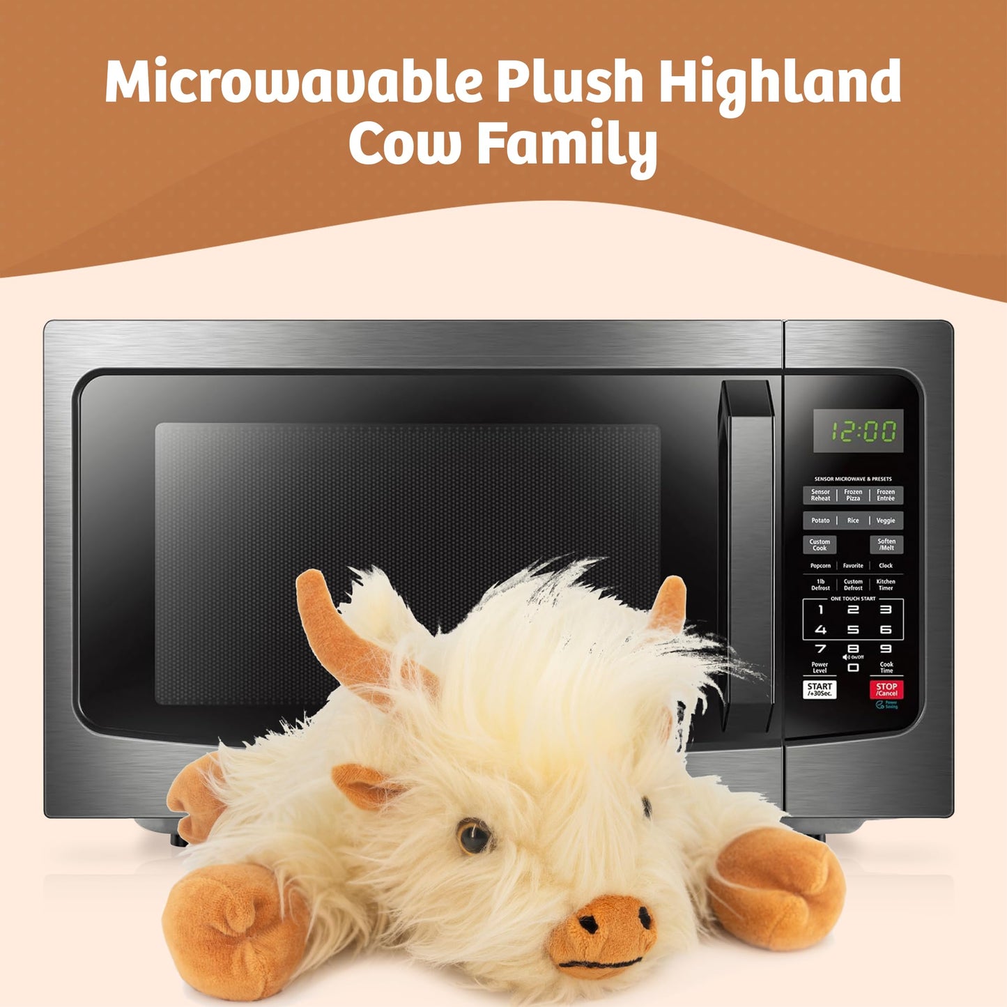 Marysun Microwavable Highland Cow Stuffed Animal - Weighted Stuffed Animal Plush, Heating Pad, Cozy Gift for Girls|Women|Kids|Elderly People, 9.8in, 1.65lb