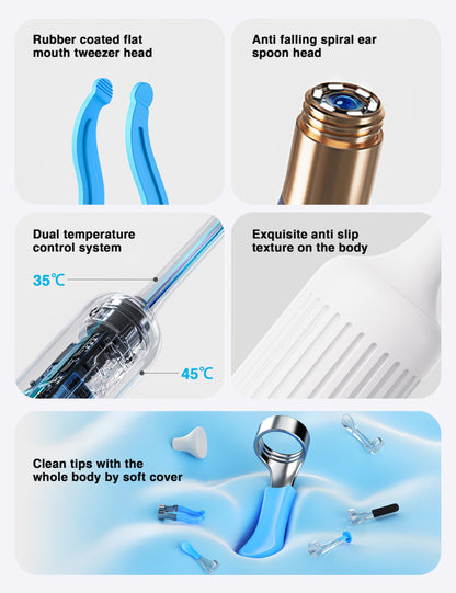 BEBIRD Earsight Plus Ear Wax Removal Tool Camera with HD Visual Otoscope, Smart WiFi Earwax Cleaner Kit, Safe Silicone Flexible Scoops & Tweezers Tools for Adults & Kids (Blue)