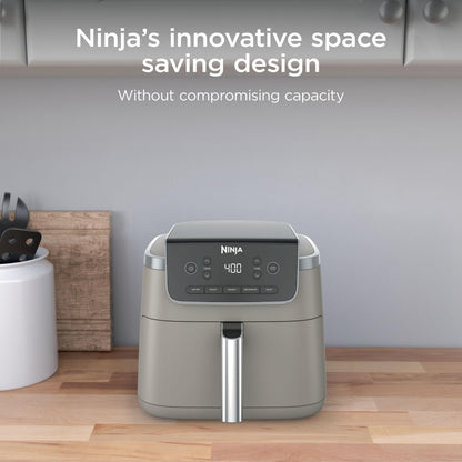Ninja Air Fryer with Air Crisp | 5 QT Capacity fits up to 4lbs of Fries | 4-in-1 Pro Air Fry, Roast, Reheat, Dehydrate | 400°F Max Temp | 1750 Watts | W/Nonstick Basket & Crisper Plate | Grey | AF141