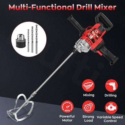 IMAYCC Handheld Cement Mixer, Portable Concrete Mixer,110V 6 Speed Mixing Drill, 2100W Drill Mixer for mud,Motar,Paint, Grout, Plaster,Thinset etc.